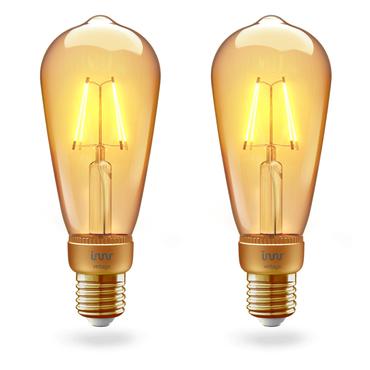 Innr Smart Vintage - LED-filament-lyspære - E27 - varmt hvidt lys - 2200 K - vintage (pakke med 2)
