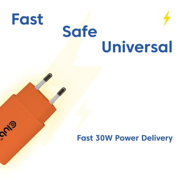 CLUB3D CAC-3023 oplader til mobil enhed Smartphone, Universel Orange Vekselstrøm Hurtig opladning Indendørs