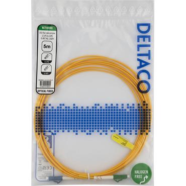 Deltaco OS2 Fiber cable, LC - LC, simplex, UPC/APC, 5,0m