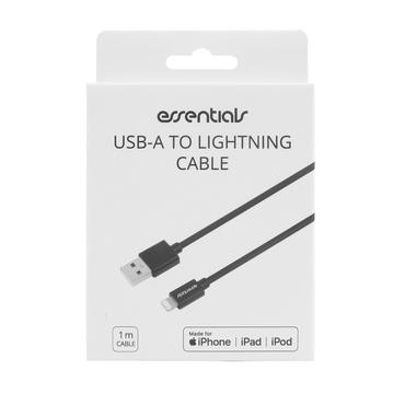 USB-A - Lightning Cable, MFi, 1m, Black
