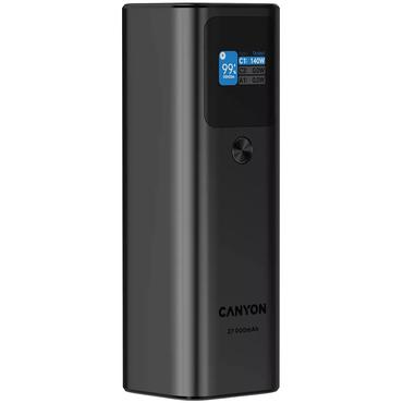 Canyon Powerbank PB-2010 TFT 27000 mAh 97.2Wh PD140W QC 3.0 szary