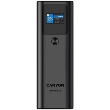 Canyon Powerbank PB-2010 TFT 27000 mAh 97.2Wh PD140W QC 3.0 szary