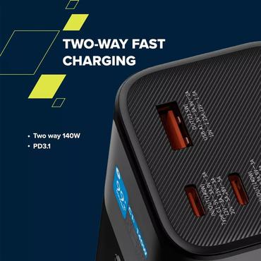 Canyon Powerbank PB-2010 TFT 27000 mAh 97.2Wh PD140W QC 3.0 szary