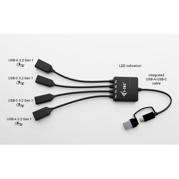 USB-C/USB-A Cable HUB 4 port (2x USB-C 2x USB-A)