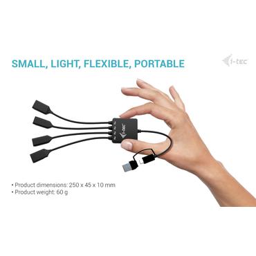 USB-C/USB-A Cable HUB 4 port (2x USB-C 2x USB-A)