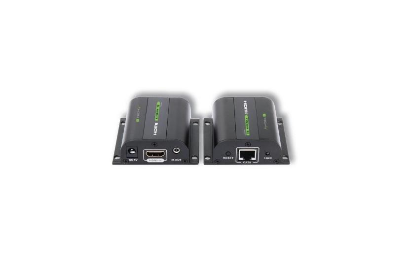 Techly IDATA-EXT-E70I AV forl&aelig;nger AV sender & modtager Sort