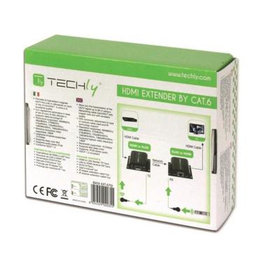 Techly IDATA-EXT-E70I AV forlænger AV sender & modtager Sort