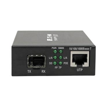 Eaton Tripp Lite Series Gigabit SFP Fiber to Ethernet Media Converter, POE+, International Power Cables, 10/100/1000 Mbps
