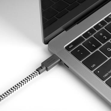 Native Union BELT-C-HDMI-ZEB-3 videokabel adapter 3 m HDMI Type A (Standard) USB Type-C Sort, Hvid