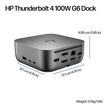 HP Thunderbolt Dock G6 - dockingstation - Thunderbolt 4 - HDMI, 2 x DP - 1GbE, 2.5GbE