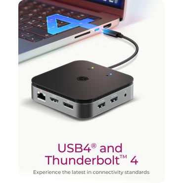 ICY BOX IB-DK408-C41 - dockingstation - USB-C 3.2 Gen 2 / Thunderbolt 3 / Thunderbolt 4 - HDMI, DP - 1GbE