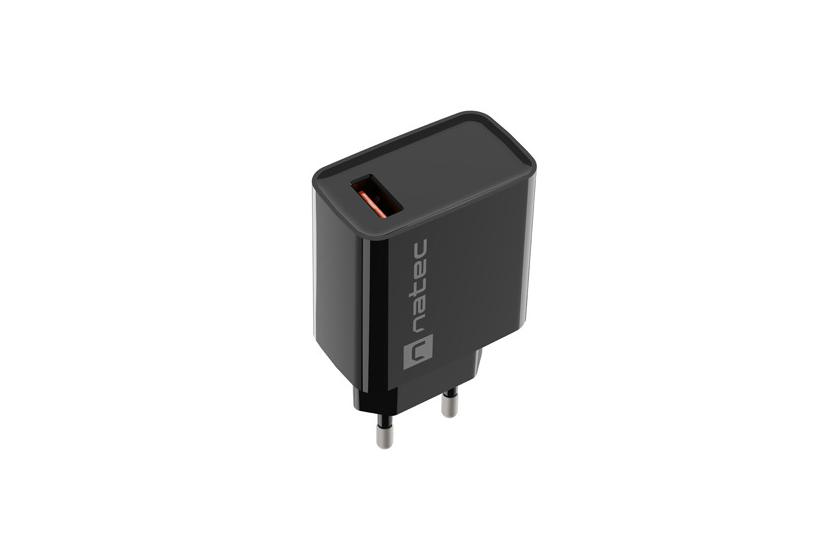 NATEC USB CHARGER RIBERA 18W USB-A BLACK