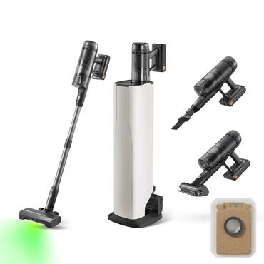 Roborock H60 Hub Ultra Stick vakuum Batteri Dry HEPA Poseløs Sort, Hvid