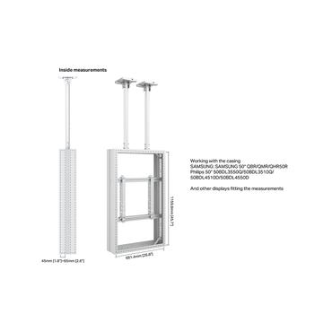 Multibrackets M Pro Series monteringssats - rygg mot rygg - f&ouml;r platt panel - medium - vit, RAL 9005