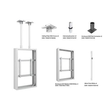 Multibrackets M Pro Series monteringssats - rygg mot rygg - f&ouml;r platt panel - medium - vit, RAL 9005
