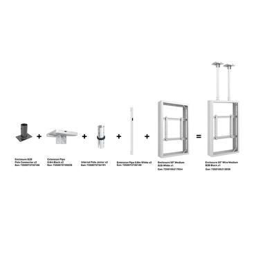 Multibrackets M Pro Series monteringssats - rygg mot rygg - f&ouml;r platt panel - medium - vit, RAL 9005