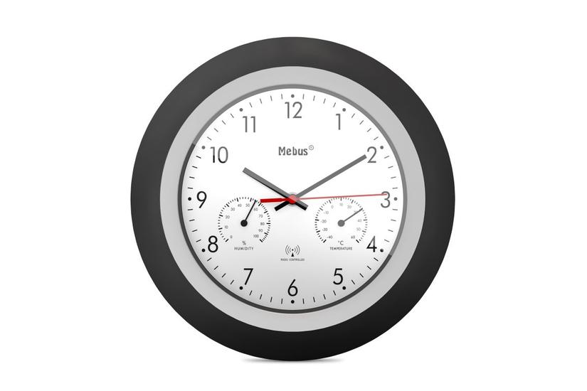 Mebus 19449 V&aelig;g- og bordur Digitalt ur Rund Sort, Hvid
