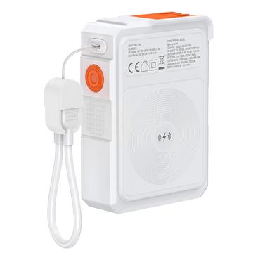 4smarts 541384 powerbank Lithium polymer (LiPo) 10000 mAh Trådløs opladning Orange, Hvid