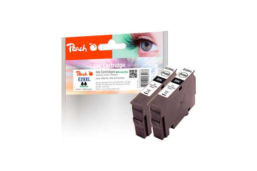 Peach PI200-409 bl&aelig;kpatron 2 stk Kompatibel Sort