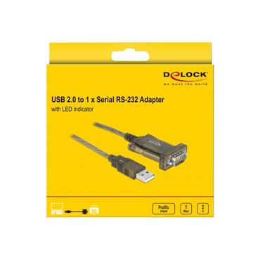 DeLock Adapter USB 2.0 Type-A > 1 x Serial DB9 RS-232