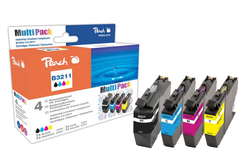 Peach PI500-273 bl&aelig;kpatron 4 stk Kompatibel Sort, Bl&aring;, Magenta, Gul