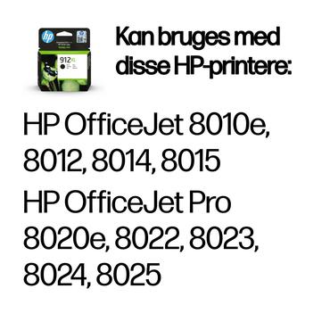 HP 912XL Original Ink-blækpatron med høj kapacitet, sort