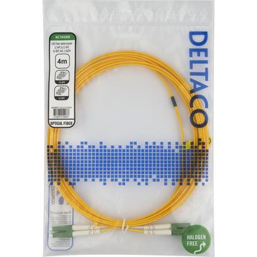 Deltaco OS2 Fiber cable, LC - LC, duplex, APC/APC, 4,0m