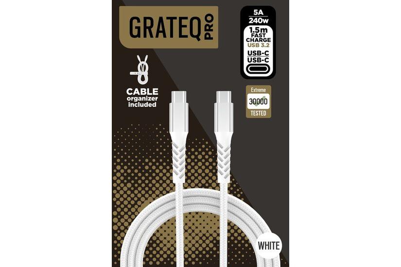 GRATEQ USB-kabel - 1.5 m - USB 3.2 - USB-C - USB-C - Hvid