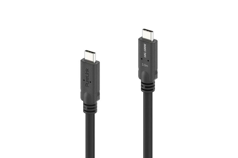 PureLink USB-kabel - 5 m - USB C - Rak - USB 3.2 Gen 1x2 - Guld