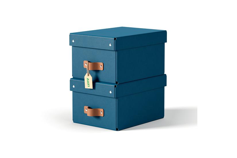 Leitz Puro opbevaringsboks med l&aring;g, small, 7 L, 100 % recirkuleret karton, pakke med 2 stk