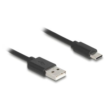 Delock USB 2.0 Coiled Cable USB Type-A male to USB Type-C&trade; male 0.45 m to 0.75 m black