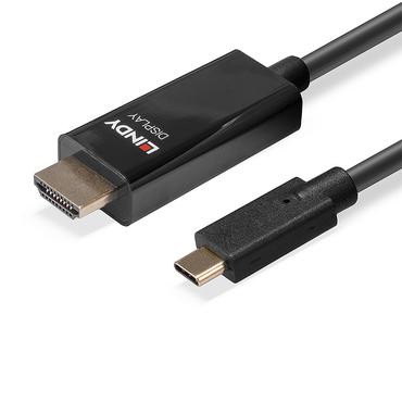 Lindy 43315 videokabel adapter 5 m USB Type-C HDMI Type A (Standard) Sort