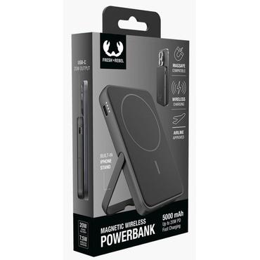 Fresh 'n Rebel 228301 powerbank Lithium polymer (LiPo) 5000 mAh Trådløs opladning Grå