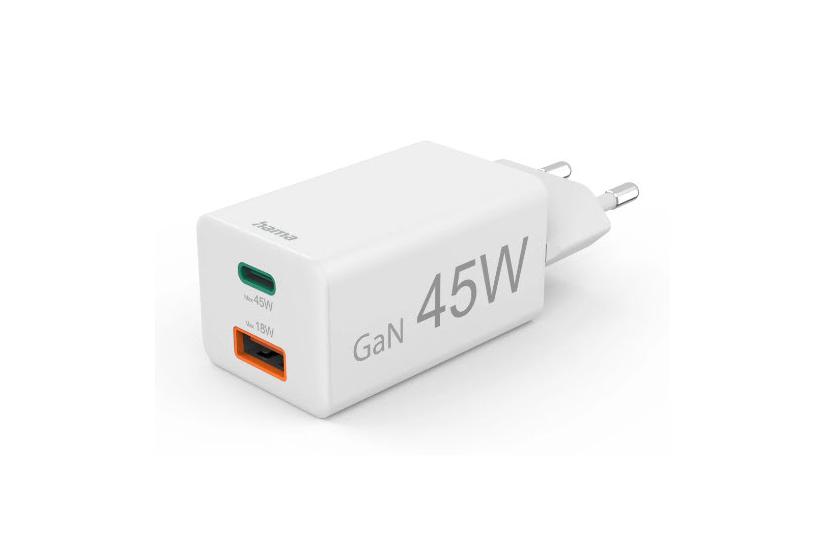 Hama ładowarka sieciowa mini GaN 45W PD/QC biała