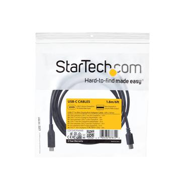 StarTech.com 1,8 m USB-C till Mini DisplayPort-kabel - 4K 60Hz - Svart - DisplayPort-kabel - 24 pin USB-C till Mini DisplayPort - 1.8 m