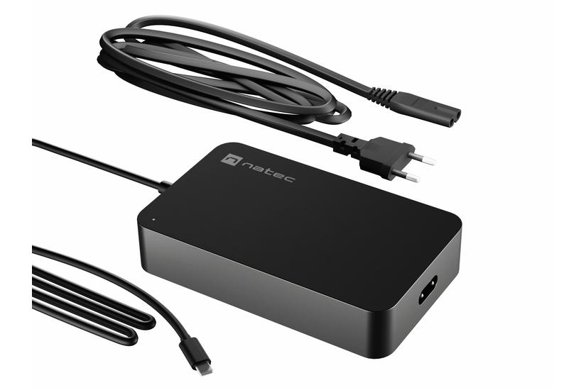 NATEC Grayling strømadapter og vekselret Indendørs 90 W Sort