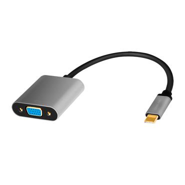 LogiLink CUA0104 videokabel adapter 0,15 m USB Type-C VGA (D-Sub) Sort, Grå