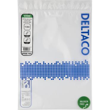 Deltaco OS2 Fiber cable, LC - LC, simplex, UPC/APC, 1,5m