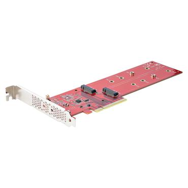 StarTech.com Dual M.2 PCIe SSD Adapter Card, x8 / x16 Dual NVMe or AHCI M.2 SSD to PCI Express 4.0, Up to 7.8GBps/Drive, For 2242/2260/2280/22110mm PCIe M-Key M2 SSDs, Bifurcation Required - PC/Linux Compatible (DUAL-M2-PCIE-CARD-B) - interfaceadapter - M.2 Card - PCIe 4.0 x16/x8