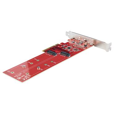 StarTech.com Dual M.2 PCIe SSD Adapter Card, x8 / x16 Dual NVMe or AHCI M.2 SSD to PCI Express 4.0, Up to 7.8GBps/Drive, For 2242/2260/2280/22110mm PCIe M-Key M2 SSDs, Bifurcation Required - PC/Linux Compatible (DUAL-M2-PCIE-CARD-B) - interfaceadapter - M.2 Card - PCIe 4.0 x16/x8