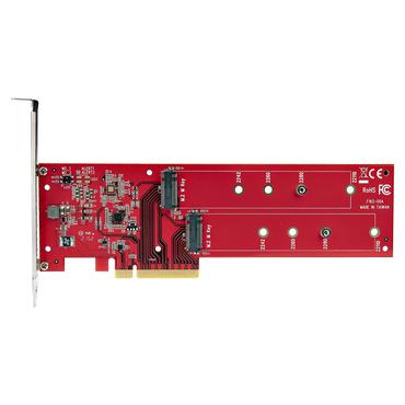StarTech.com Dual M.2 PCIe SSD Adapter Card, x8 / x16 Dual NVMe or AHCI M.2 SSD to PCI Express 4.0, Up to 7.8GBps/Drive, For 2242/2260/2280/22110mm PCIe M-Key M2 SSDs, Bifurcation Required - PC/Linux Compatible (DUAL-M2-PCIE-CARD-B) - interfaceadapter - M.2 Card - PCIe 4.0 x16/x8
