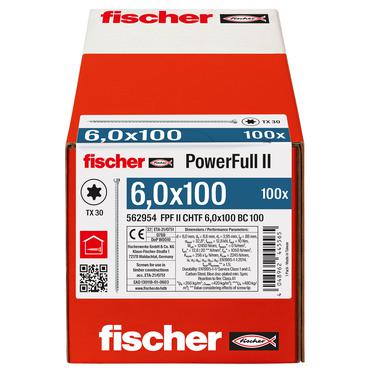 Holzbauschraube PowerFull II 6,0x100 ZK TX VG (100 Stück, Vollgewinde, verzinkt)