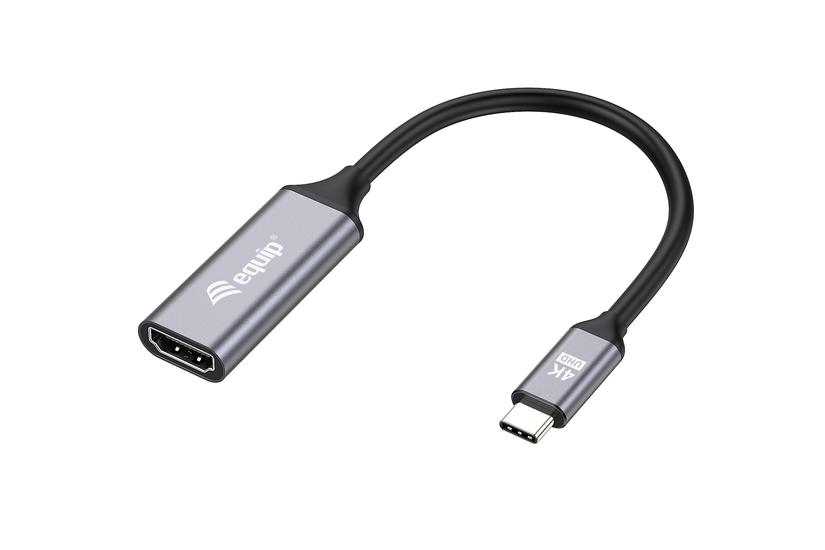 Equip 133491 videokabel adapter 0,15 m USB Type-C HDMI Sort, Gr&aring;
