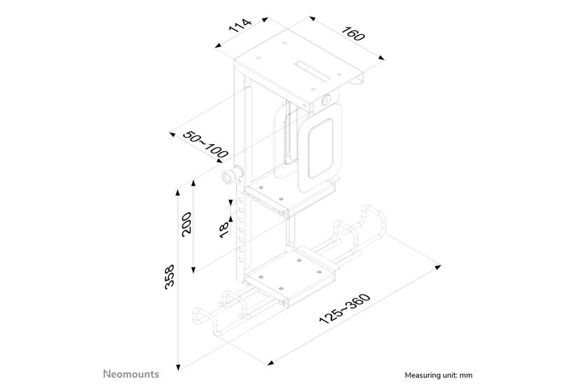 Neomounts CPU-D075 monteringssats - fixerad - svart