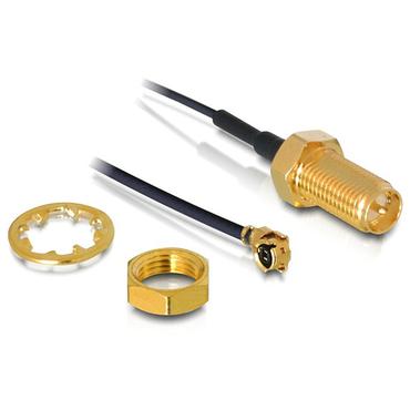 Delock HF Antenna Connection for Installation - antennkabel - 35 cm - svart