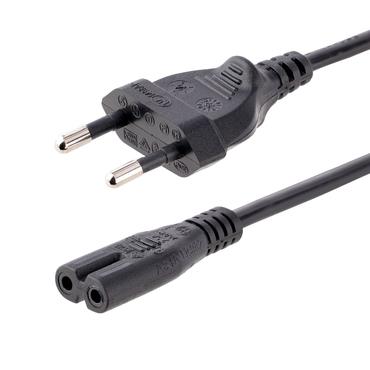 StarTech.com 2m (6ft) Laptop Power Cord, EU Plug to C7, 2.5A 250V, 18AWG, Notebook / Laptop Replacement AC Power Cord, Printer/Power Brick Cord, Europlug to IEC 60320 C7 - Laptop Charger Cable, Black (752E-2M-POWER-LEAD) - strømkabel - Europlug til power IEC 60320 C7 - 2 m
