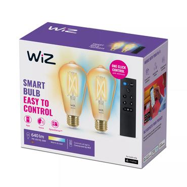 WiZ,ST64 Edison,7W,2000-5000,ST64,E27,2 pcs lightsource + 1 remote controller