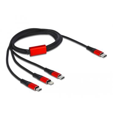 Delock 3 in 1 dedikerad laddningskabel - Lightning / USB 2.0 - 1 m