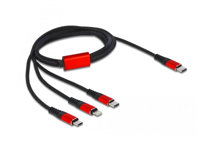 Delock 3 in 1 dedikerad laddningskabel - Lightning / USB 2.0 - 1 m