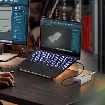 StarTech.com 2-Port USB 3.0 Extender over OM3 Multimode Fiber, LC/LC, 2x 5Gbps USB-A Hub, 350m (1150ft) Range, Durable USB Fiber Optic Extender, Incl. 2x 10G MMF SFP+ modules